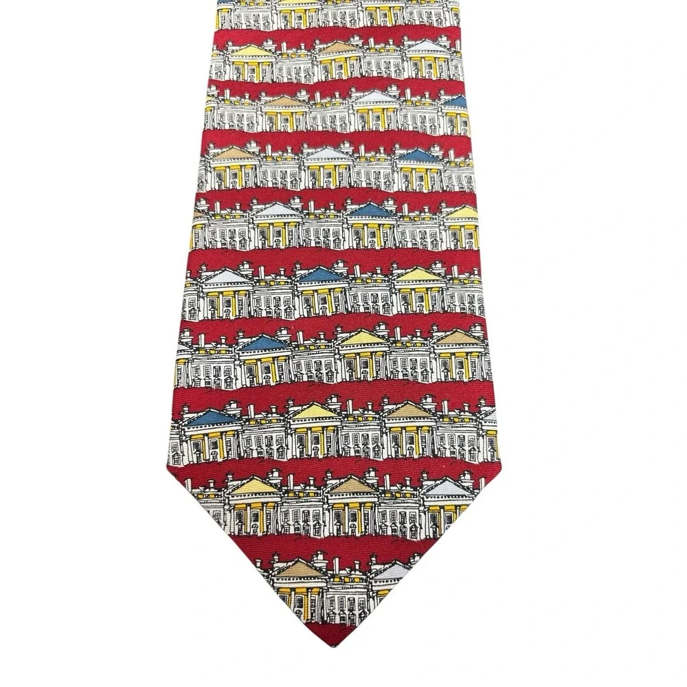 ARCHIFETTI White House 1995 Red Men's Silk‎ Tie